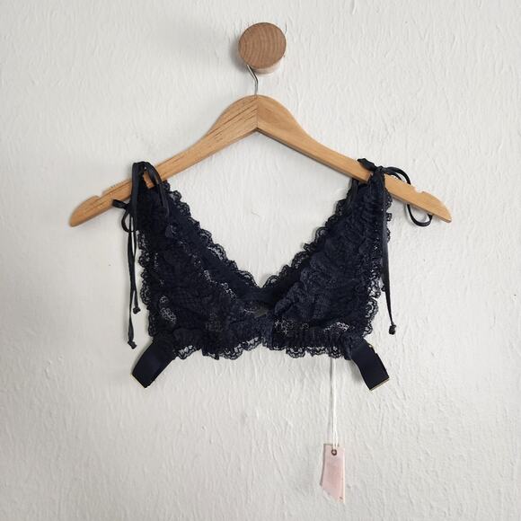 NEW We Are Hah x Free People Flip HAHround Black Lace Bra Bralette - Picture 1 of 12
